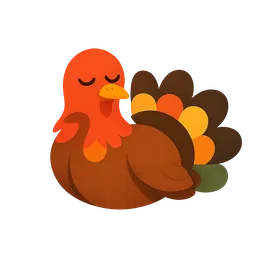 The Warm Turkey turkey, dozing contentedly